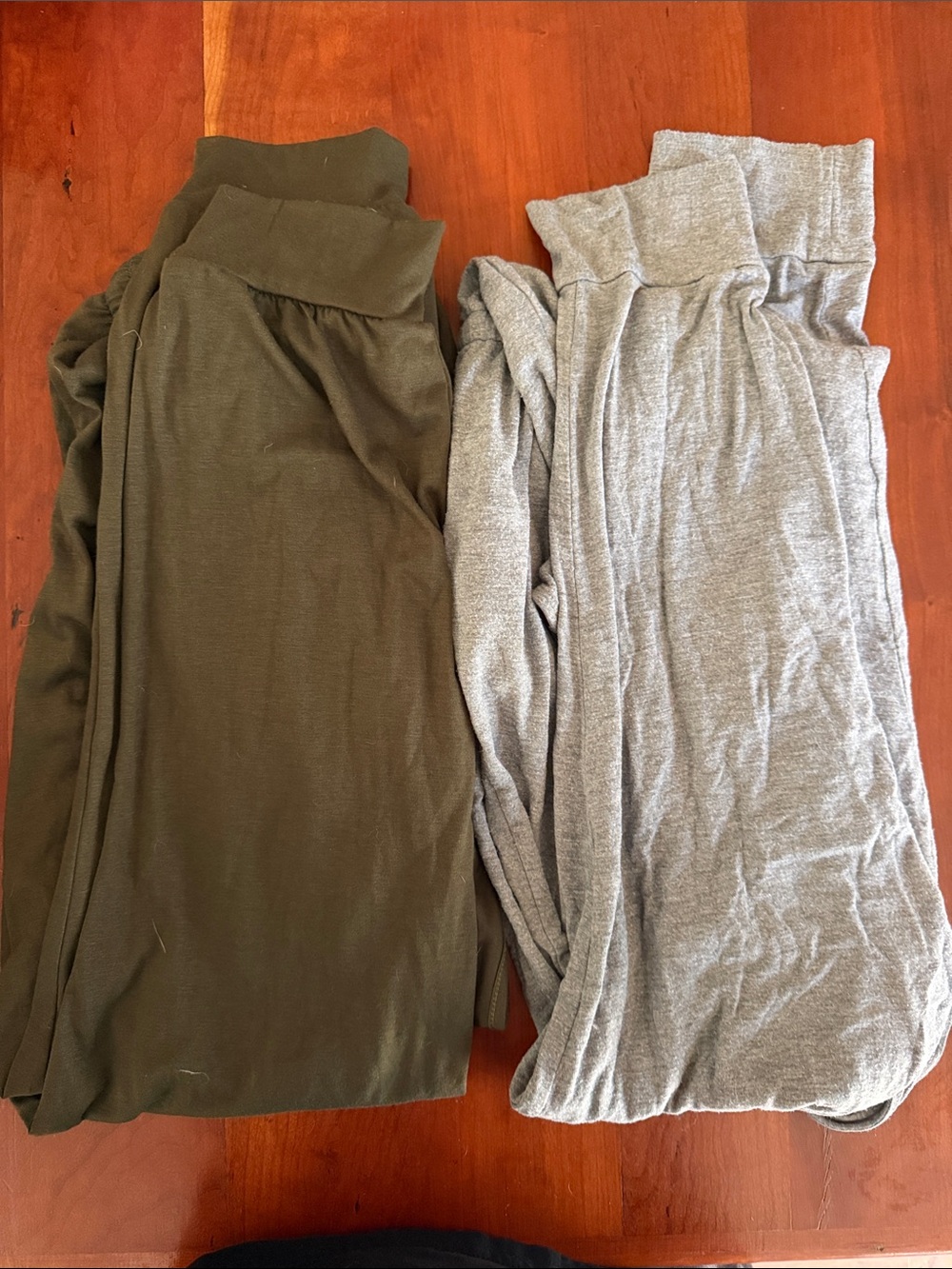 TWO Olive Green Tank Top and Heather Gray Tank jumpsuits - Picture 3 of 4